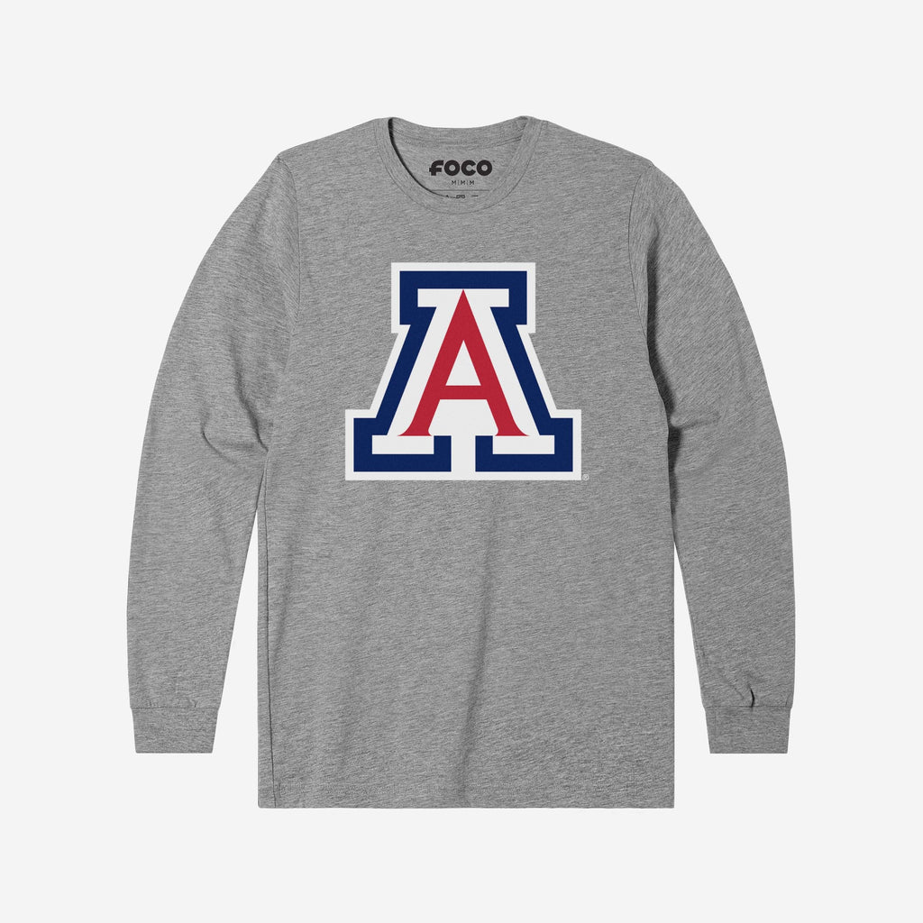 Arizona Wildcats Primary Logo Long Sleeve T-Shirt FOCO Athletic Heather S - FOCO.com