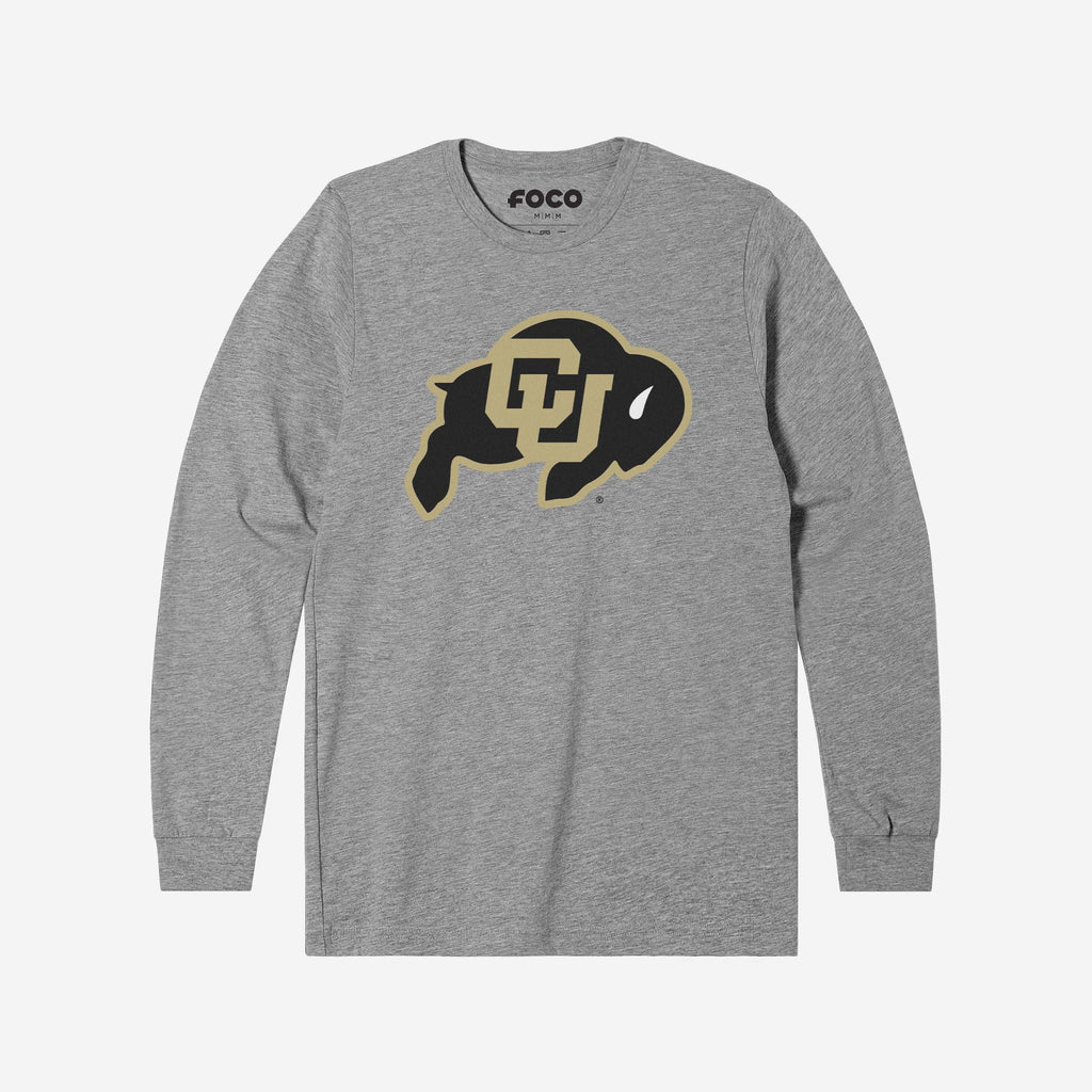 Colorado Buffaloes Primary Logo Long Sleeve T-Shirt FOCO Athletic Heather S - FOCO.com