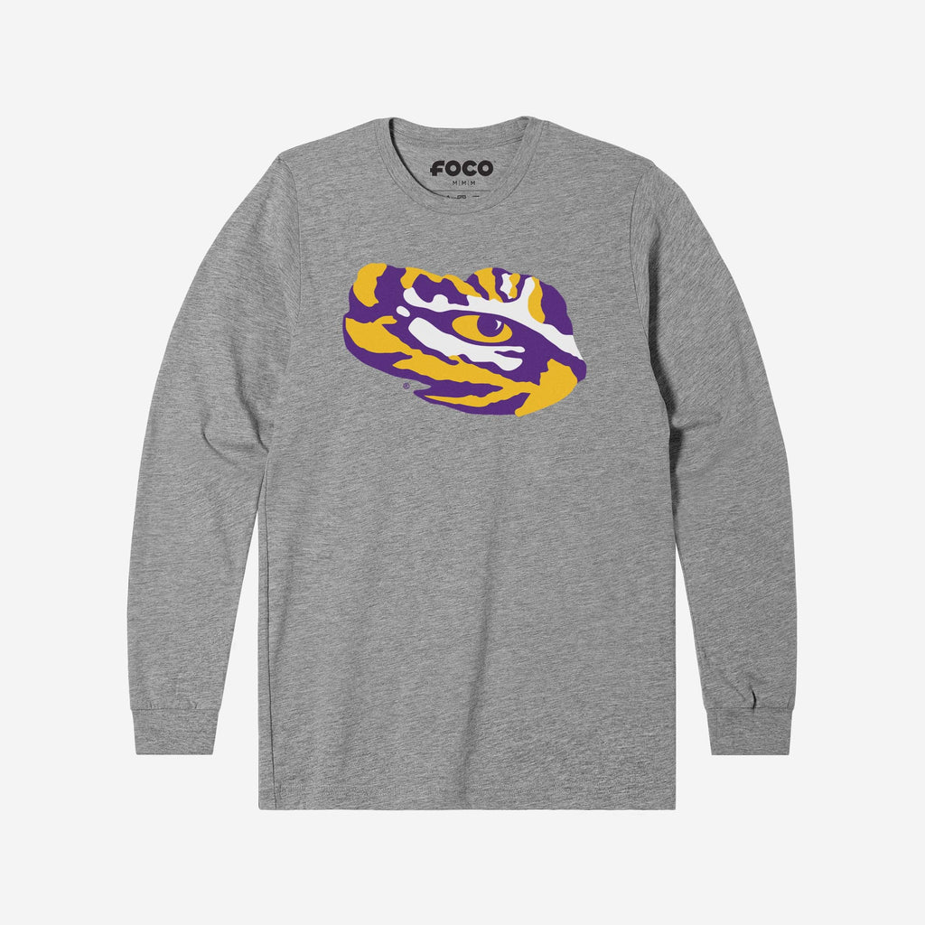 LSU Tigers Primary Logo Long Sleeve T-Shirt FOCO Athletic Heather S - FOCO.com