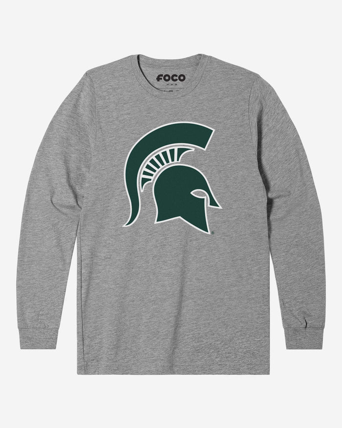 Michigan State Spartans Primary Logo Long Sleeve T-Shirt FOCO Athletic Heather S - FOCO.com