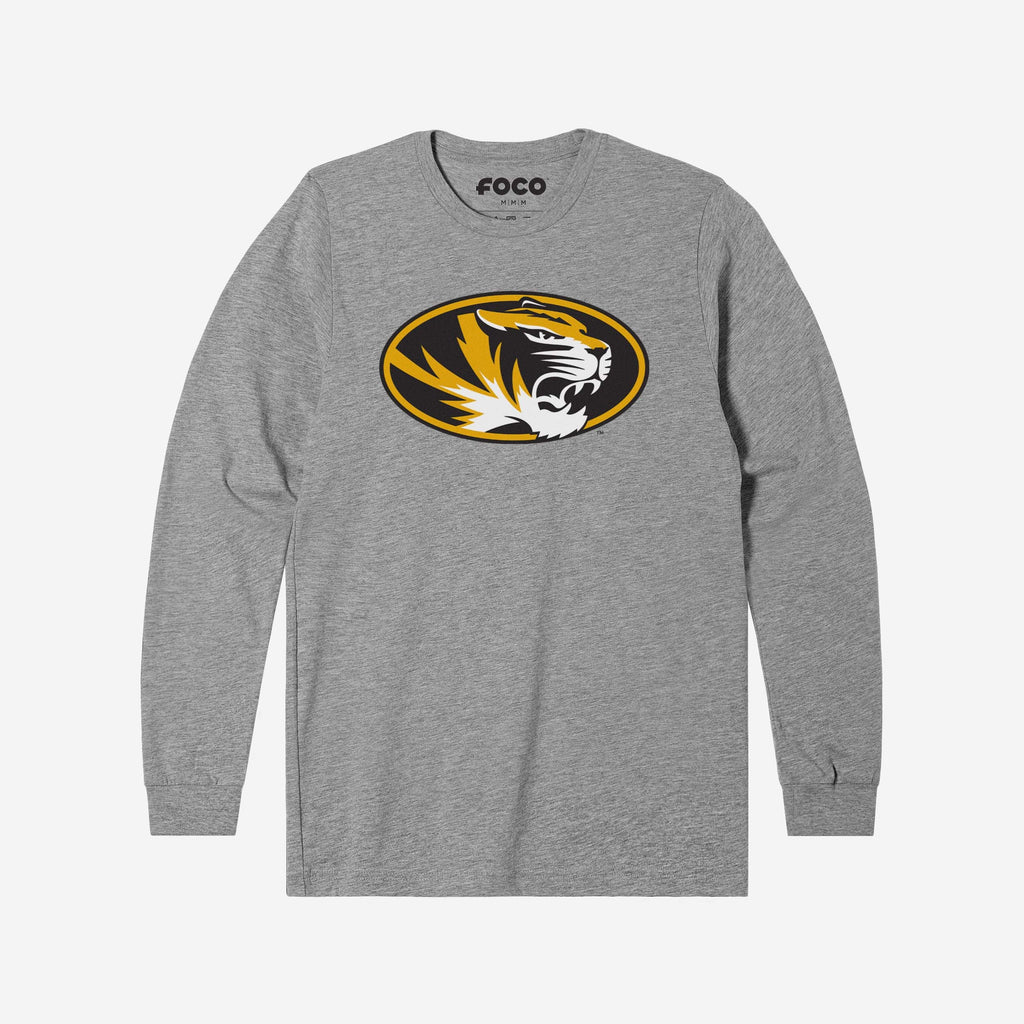 Missouri Tigers Primary Logo Long Sleeve T-Shirt FOCO Athletic Heather S - FOCO.com