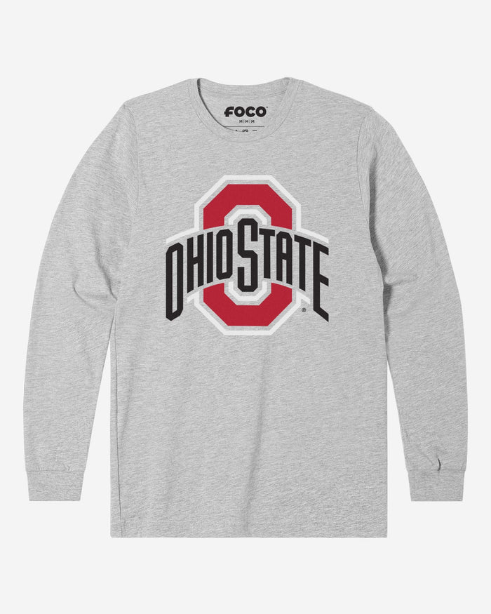 Ohio State Buckeyes Primary Logo Long Sleeve T-Shirt FOCO Athletic Heather S - FOCO.com