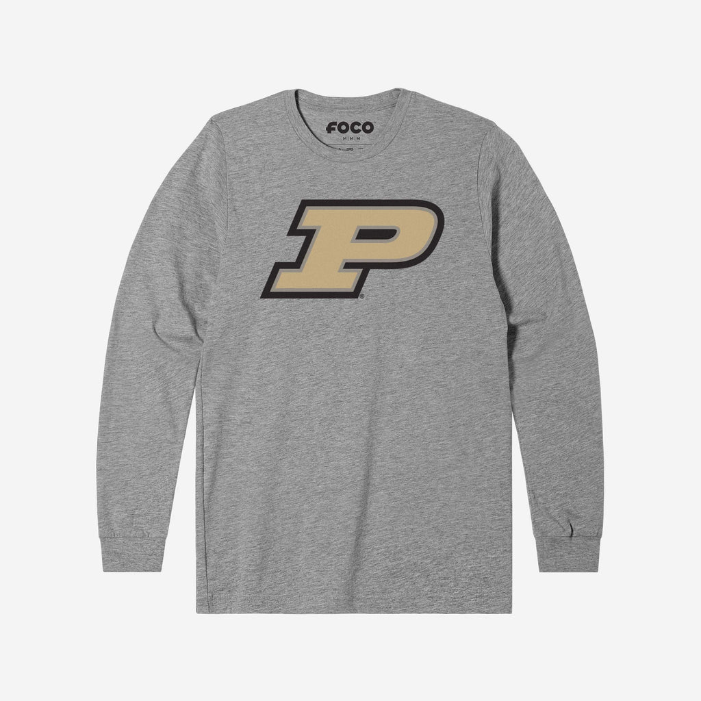 Purdue Boilermakers Primary Logo Long Sleeve T-Shirt FOCO Athletic Heather S - FOCO.com