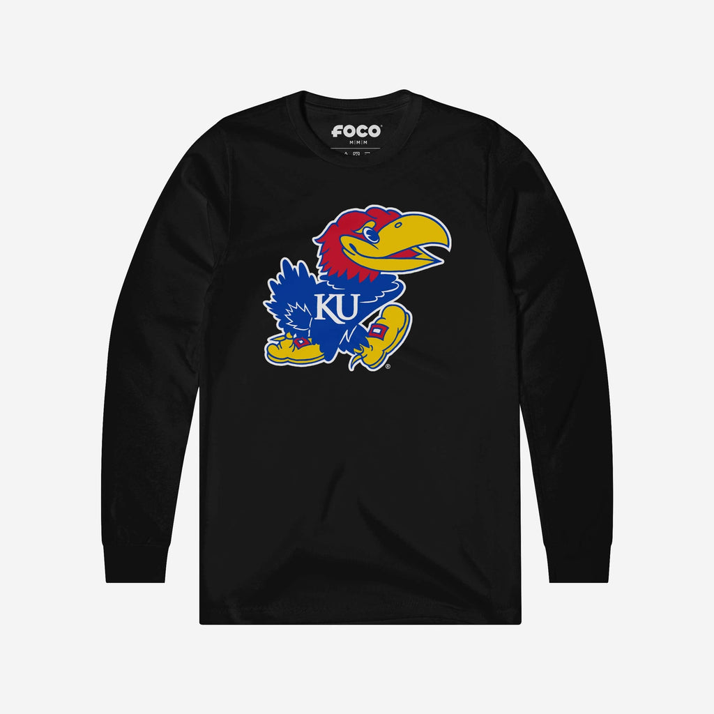 Kansas Jayhawks Primary Logo Long Sleeve T-Shirt FOCO Black S - FOCO.com