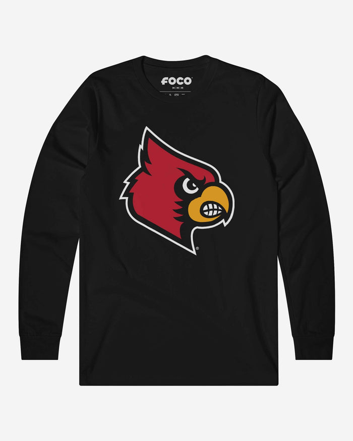 Louisville Cardinals Primary Logo Long Sleeve T-Shirt FOCO Black S - FOCO.com