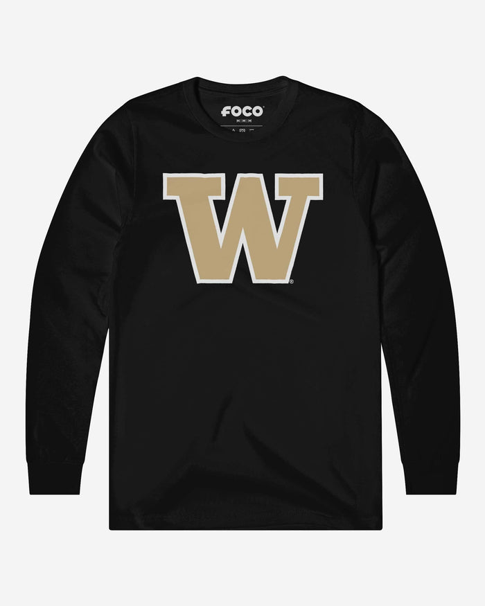 Washington Huskies Primary Logo Long Sleeve T-Shirt FOCO Black S - FOCO.com