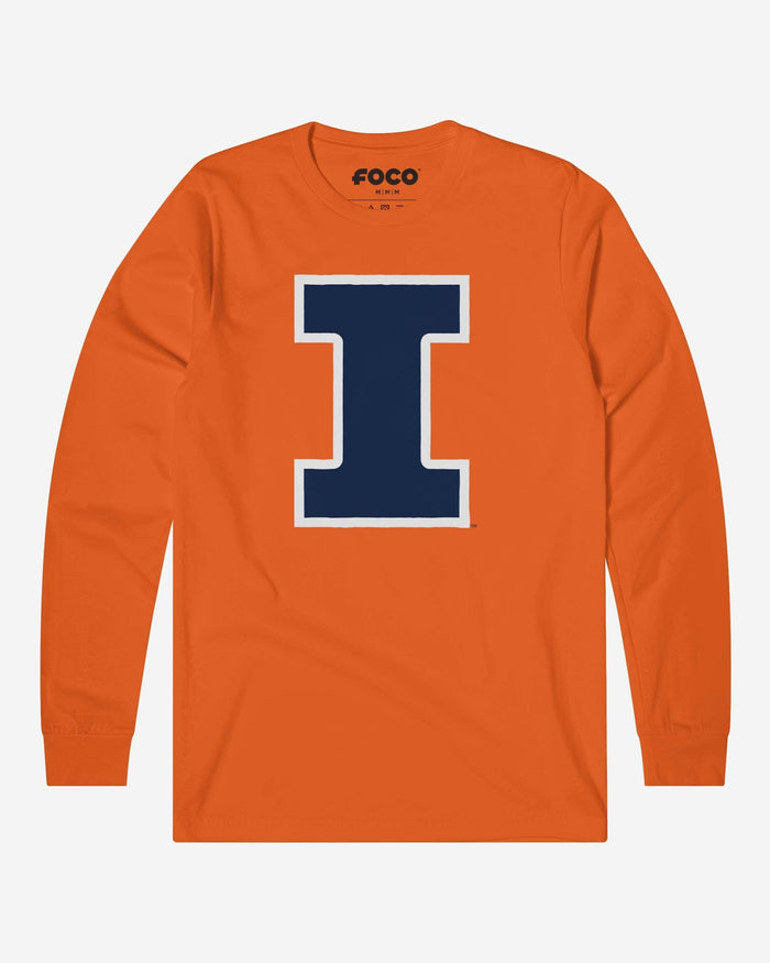 Illinois Fighting Illini Primary Logo Long Sleeve T-Shirt FOCO Orange S - FOCO.com