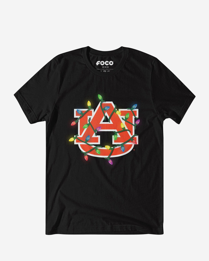 Auburn Tigers Primary Logo Holiday Lights T-Shirt FOCO S - FOCO.com