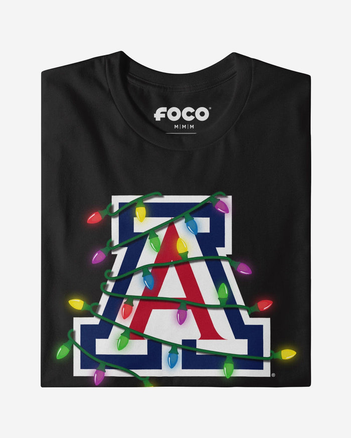 Arizona Wildcats Primary Logo Holiday Lights T-Shirt FOCO S - FOCO.com