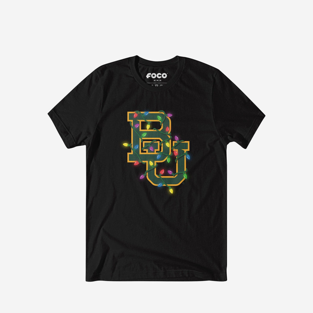 Baylor Bears Primary Logo Holiday Lights T-Shirt FOCO S - FOCO.com