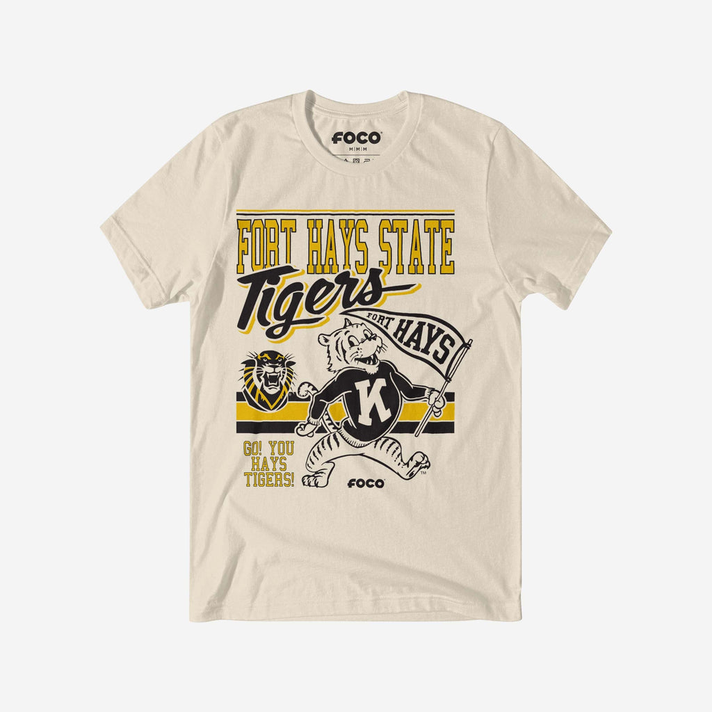 Victor E Tiger Fort Hays State Tigers Retro Logo Mascot T-Shirt FOCO S - FOCO.com