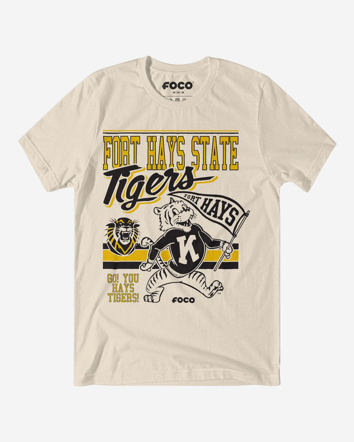 Victor E Tiger Fort Hays State Tigers Retro Logo Mascot T-Shirt FOCO S - FOCO.com