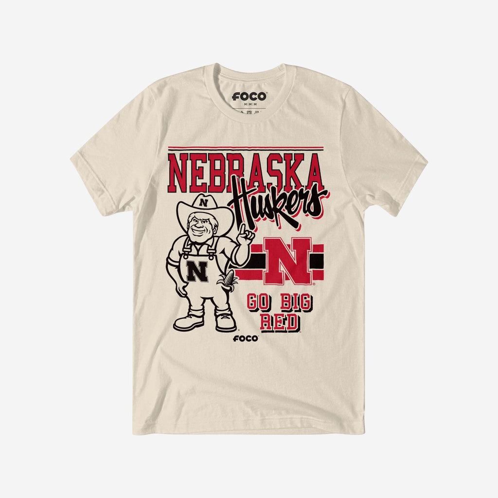 Herbie Husker Nebraska Cornhuskers Retro Logo Mascot T-Shirt FOCO S - FOCO.com