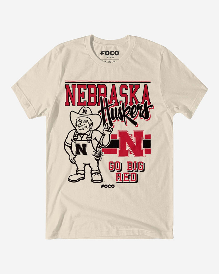 Herbie Husker Nebraska Cornhuskers Retro Logo Mascot T-Shirt FOCO S - FOCO.com