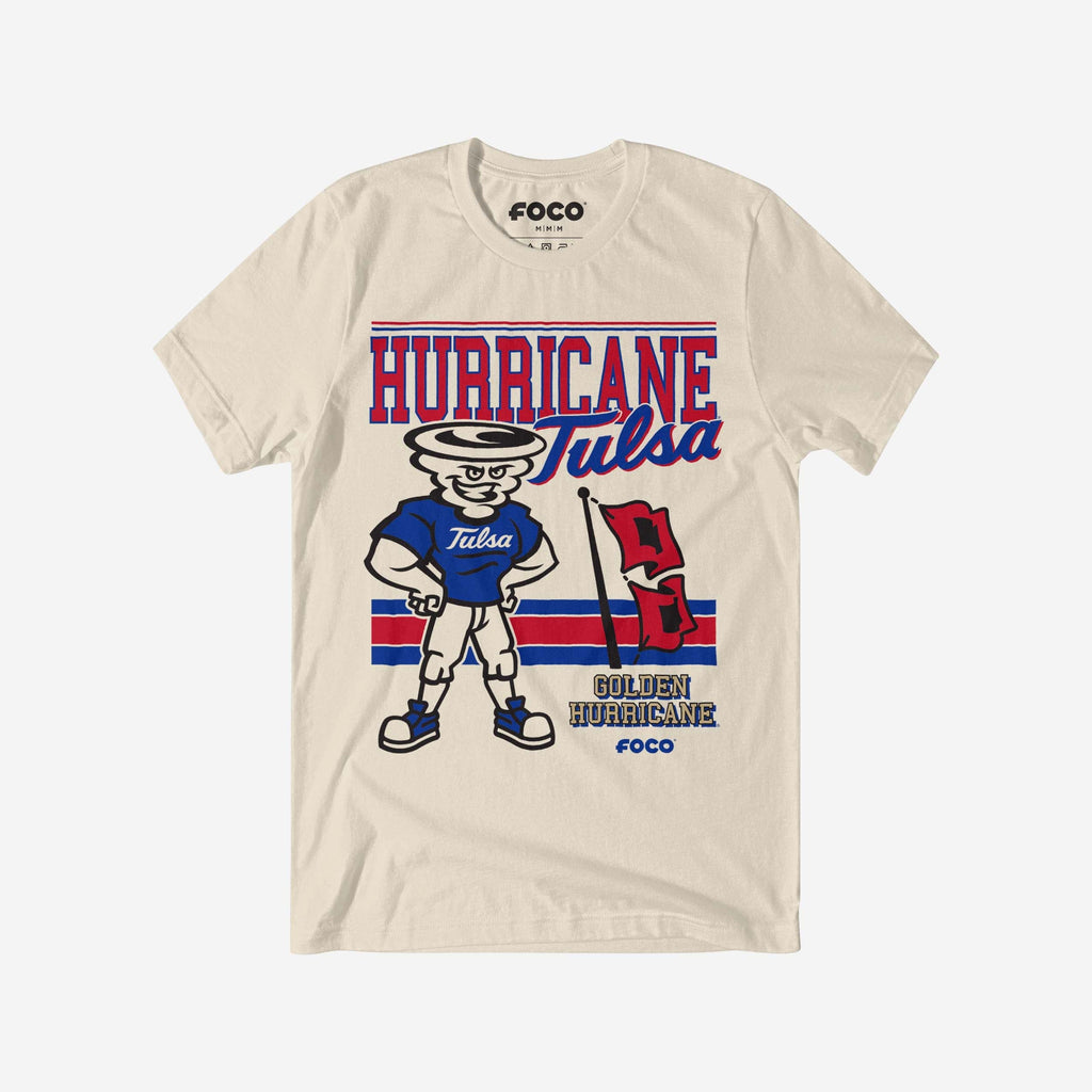 Gus T Tulsa Golden Hurricane Retro Logo Mascot T-Shirt FOCO S - FOCO.com