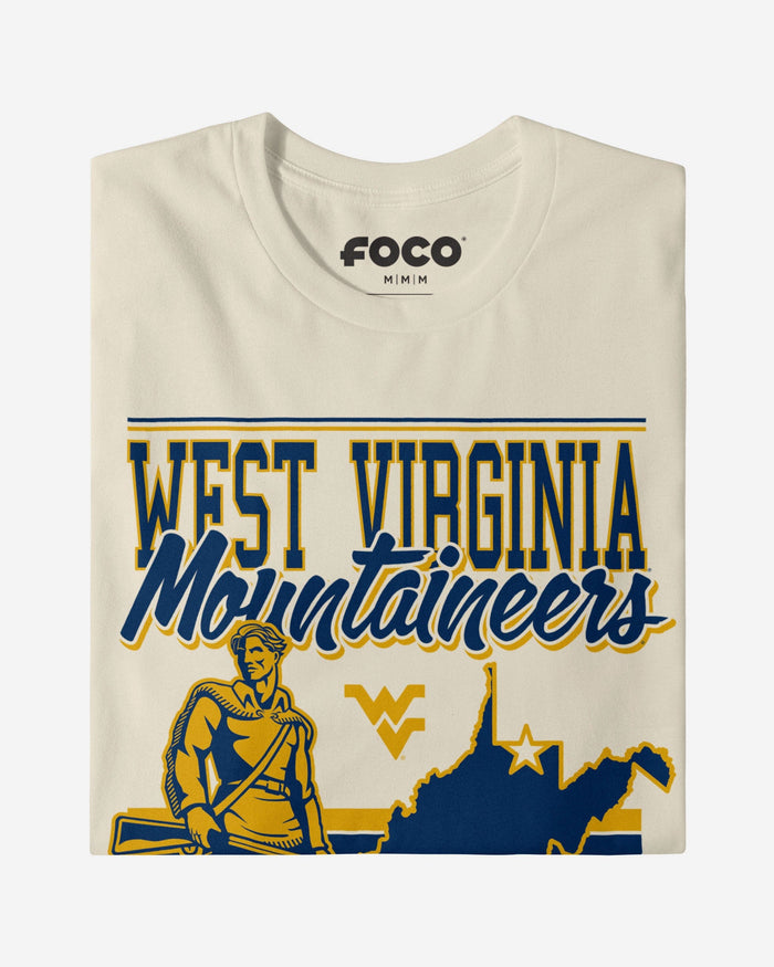 The Mountaineer West Virginia Mountaineers Retro Logo Mascot T-Shirt FOCO - FOCO.com