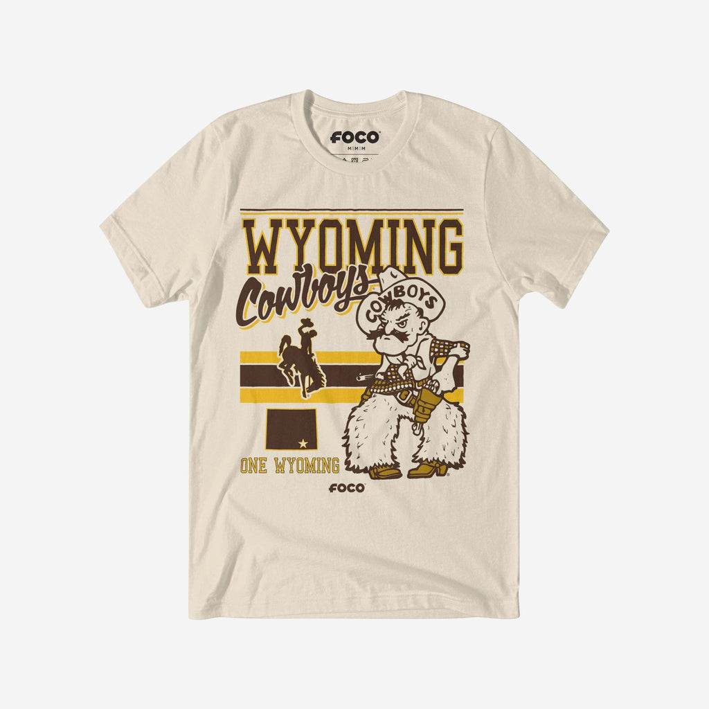 Pistol Pete Wyoming Cowboys Retro Logo Mascot T-Shirt FOCO S - FOCO.com