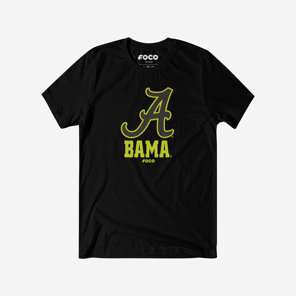 Alabama Crimson Tide Highlight Reel T-Shirt FOCO Black/Volt S - FOCO.com