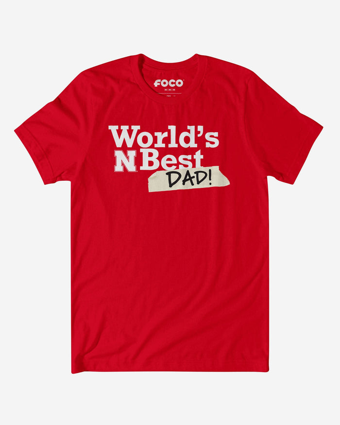 Nebraska Cornhuskers World's Best Dad T-Shirt FOCO S - FOCO.com