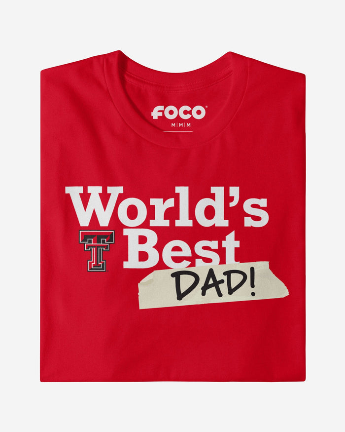 Texas Tech Red Raiders World's Best Dad T-Shirt FOCO - FOCO.com
