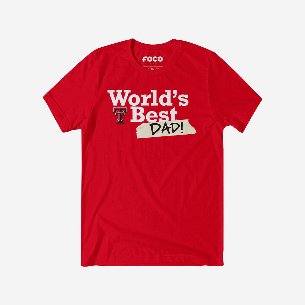 Texas Tech Red Raiders World's Best Dad T-Shirt FOCO S - FOCO.com