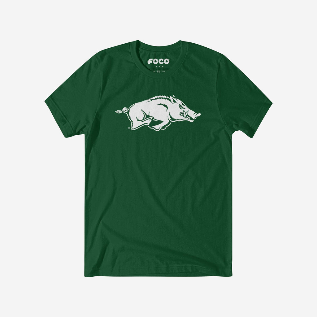 Arkansas Razorbacks White Logo T-Shirt FOCO S - FOCO.com