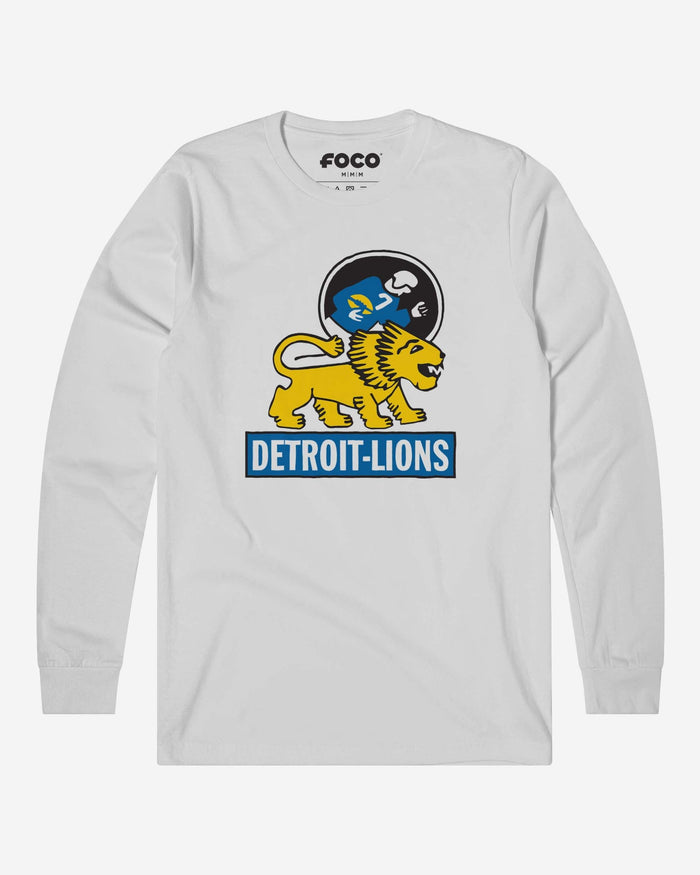 Detroit Lions 1952 Retro Logo Long Sleeve T-Shirt FOCO S - FOCO.com
