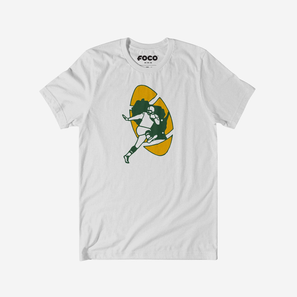 Green Bay Packers 1961 Retro Logo T-Shirt FOCO White S - FOCO.com