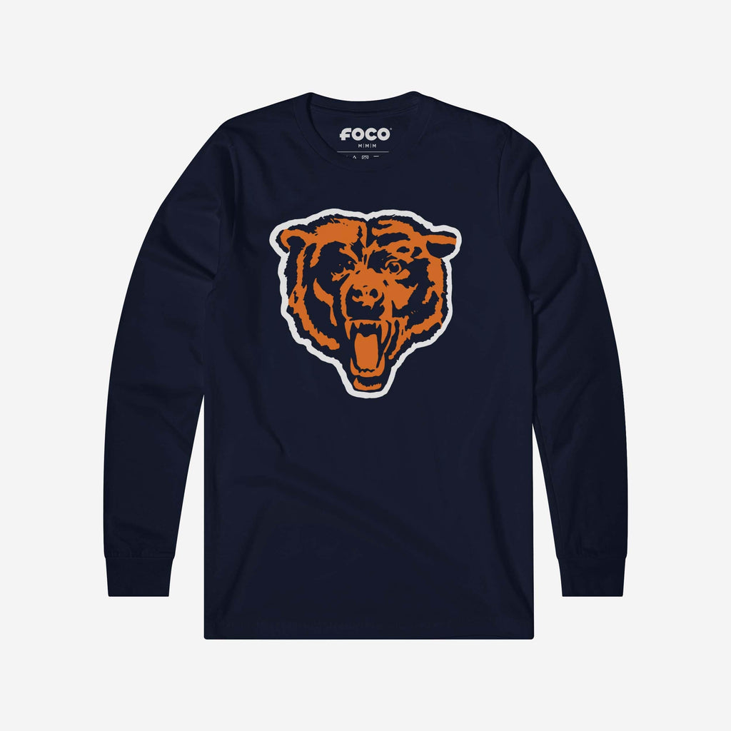 Chicago Bears 1963 Retro Logo Long Sleeve T-Shirt FOCO Navy S - FOCO.com