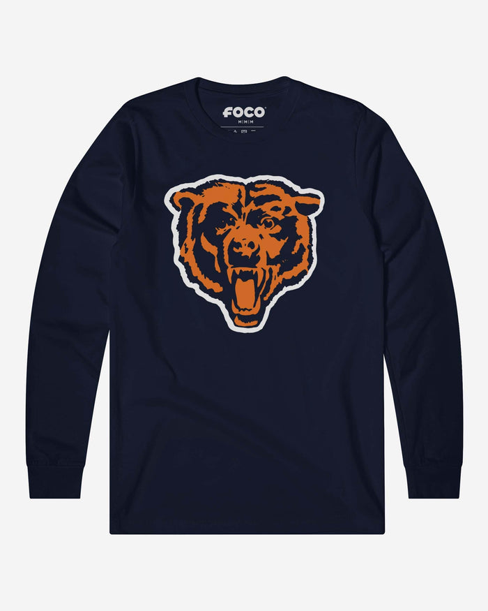 Chicago Bears 1963 Retro Logo Long Sleeve T-Shirt FOCO Navy S - FOCO.com