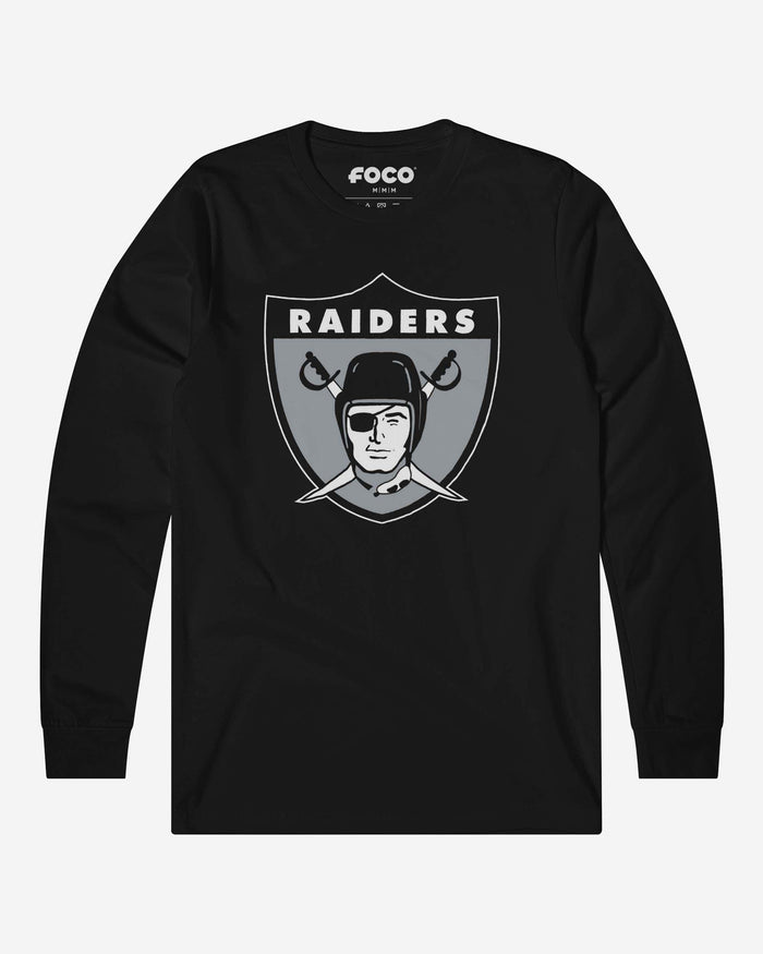 Las Vegas Raiders 1963 Retro Logo Long Sleeve T-Shirt FOCO Black S - FOCO.com