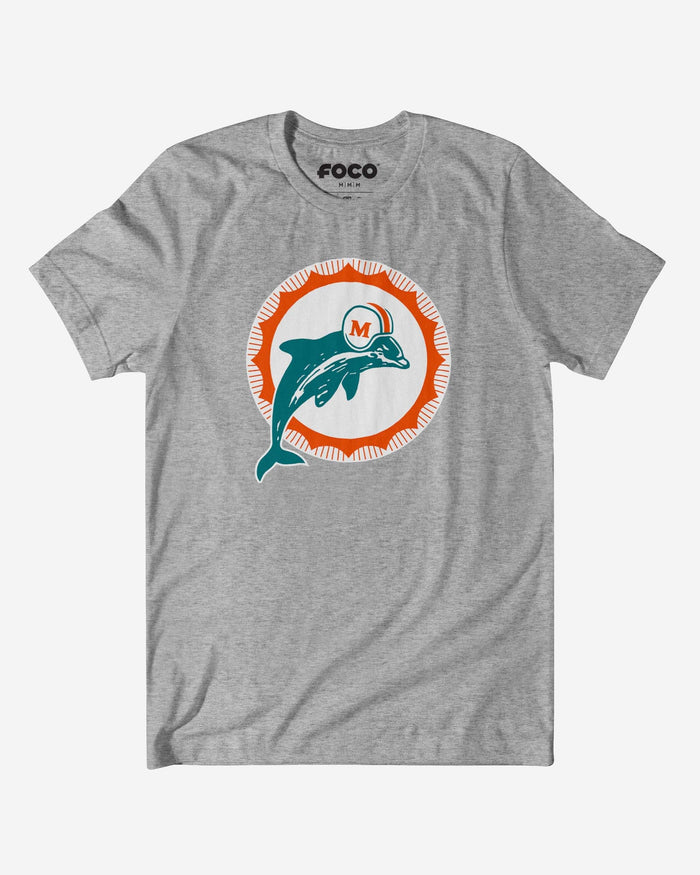 Miami Dolphins 1966 Retro Logo T-Shirt FOCO Athletic Heather S - FOCO.com