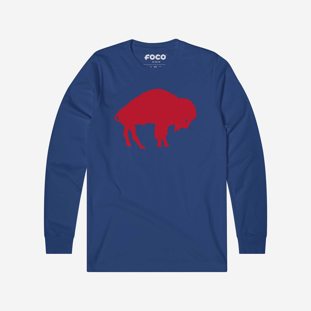Buffalo Bills 1970 Retro Logo Long Sleeve T-Shirt FOCO True Royal S - FOCO.com