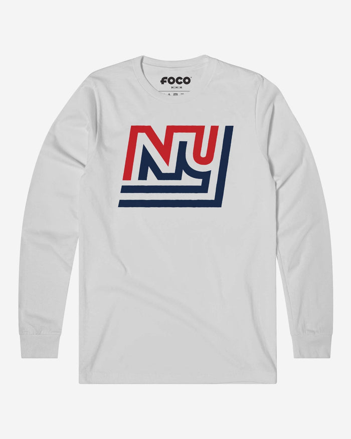New York Giants 1975 Retro Logo Long Sleeve T-Shirt FOCO White S - FOCO.com