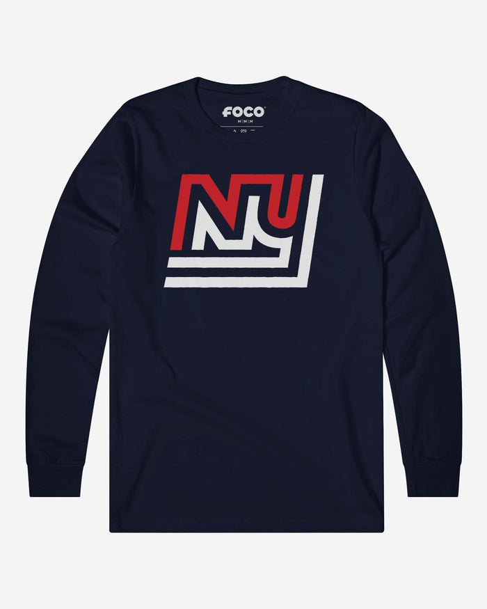 New York Giants 1975 Retro Logo Long Sleeve T-Shirt FOCO Navy S - FOCO.com
