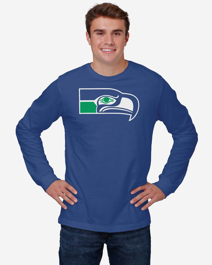 Seattle Seahawks 1976 Retro Logo Long Sleeve T-Shirt FOCO - FOCO.com