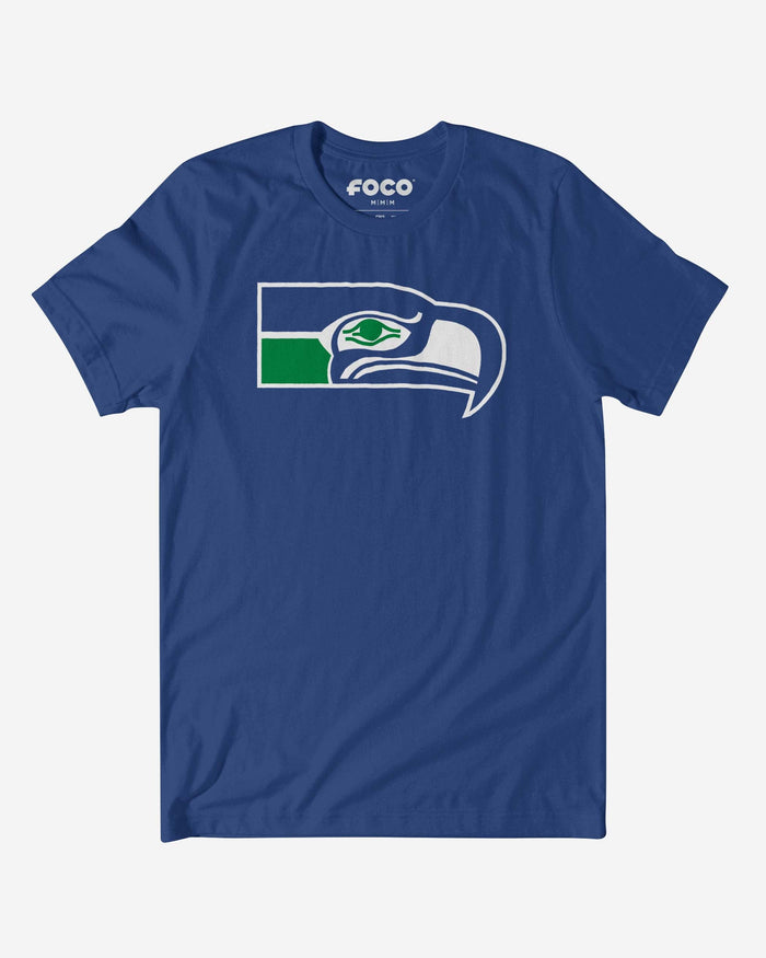 Seattle Seahawks 1976 Retro Logo T-Shirt FOCO True Royal S - FOCO.com