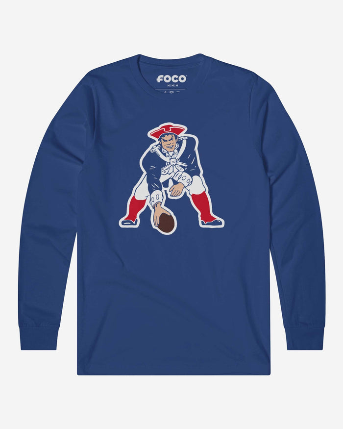 New England Patriots 1979 Retro Logo Long Sleeve T-Shirt FOCO True Royal S - FOCO.com