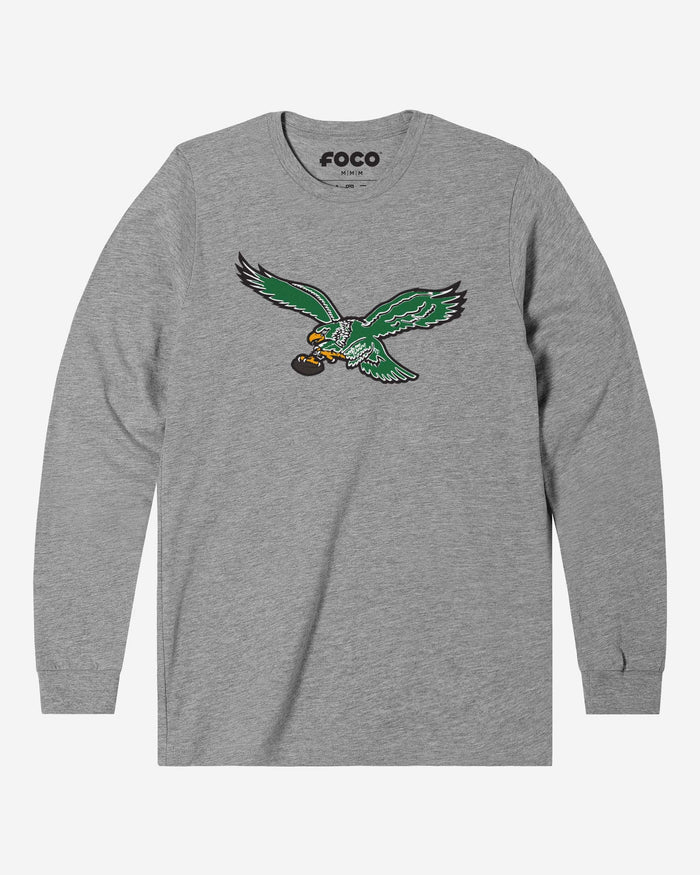 Philadelphia Eagles 1987 Retro Logo Long Sleeve T-Shirt FOCO Athletic Heather S - FOCO.com