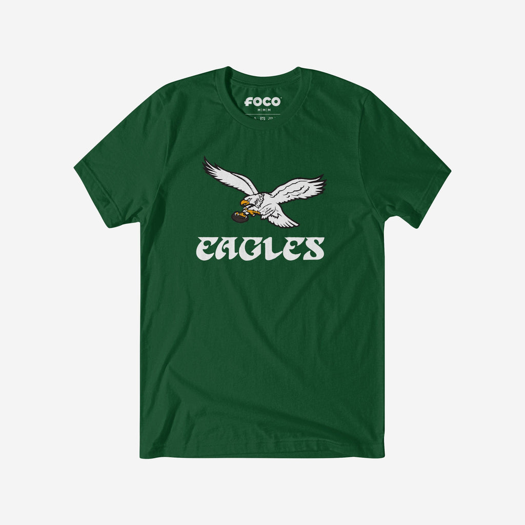 Philadelphia Eagles Retro Logo Lockup T-Shirt FOCO Evergreen S - FOCO.com