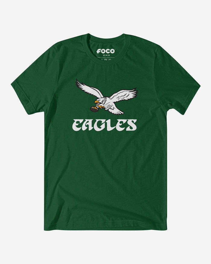 Philadelphia Eagles Retro Logo Lockup T-Shirt FOCO Evergreen S - FOCO.com