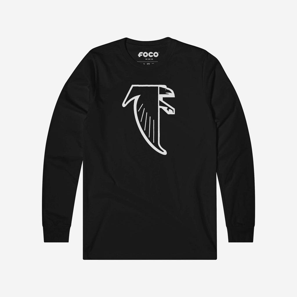 Atlanta Falcons 1990 Retro Logo Long Sleeve T-Shirt FOCO Black S - FOCO.com