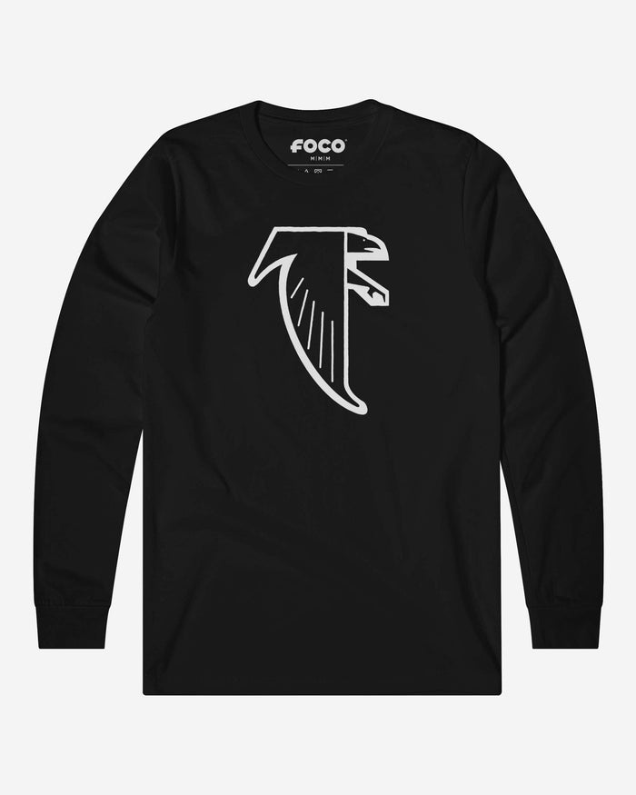 Atlanta Falcons 1990 Retro Logo Long Sleeve T-Shirt FOCO Black S - FOCO.com