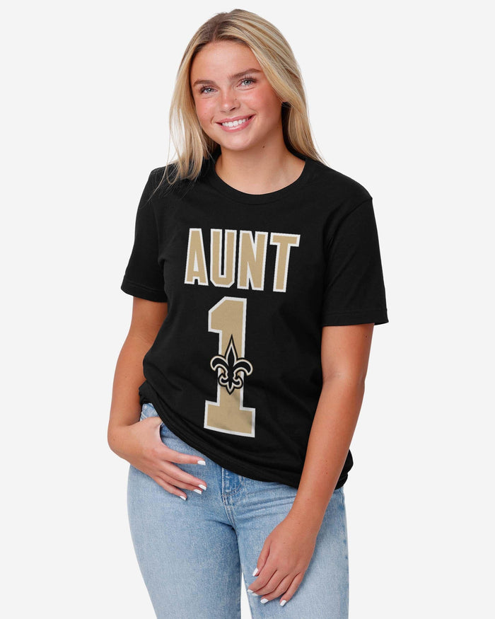 New Orleans Saints Number 1 Aunt T-Shirt FOCO - FOCO.com