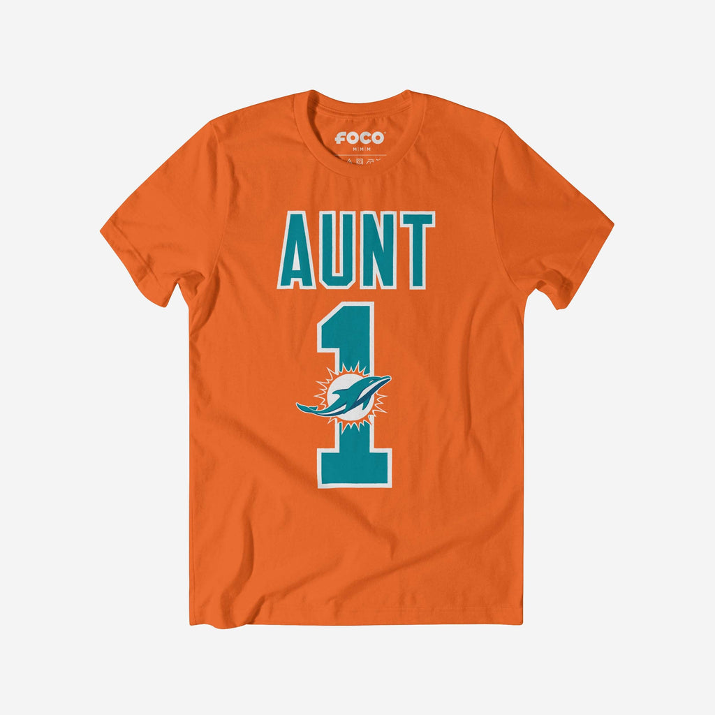 Miami Dolphins Number 1 Aunt T-Shirt FOCO S - FOCO.com