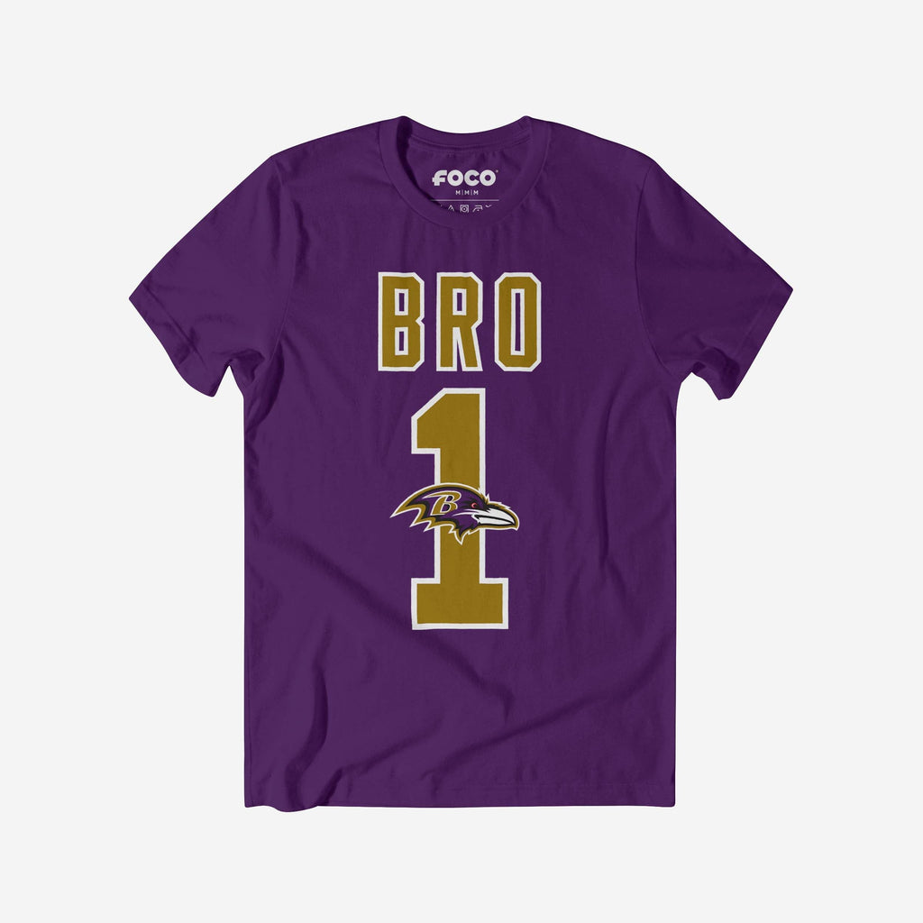 Baltimore Ravens Number 1 Bro T-Shirt FOCO S - FOCO.com