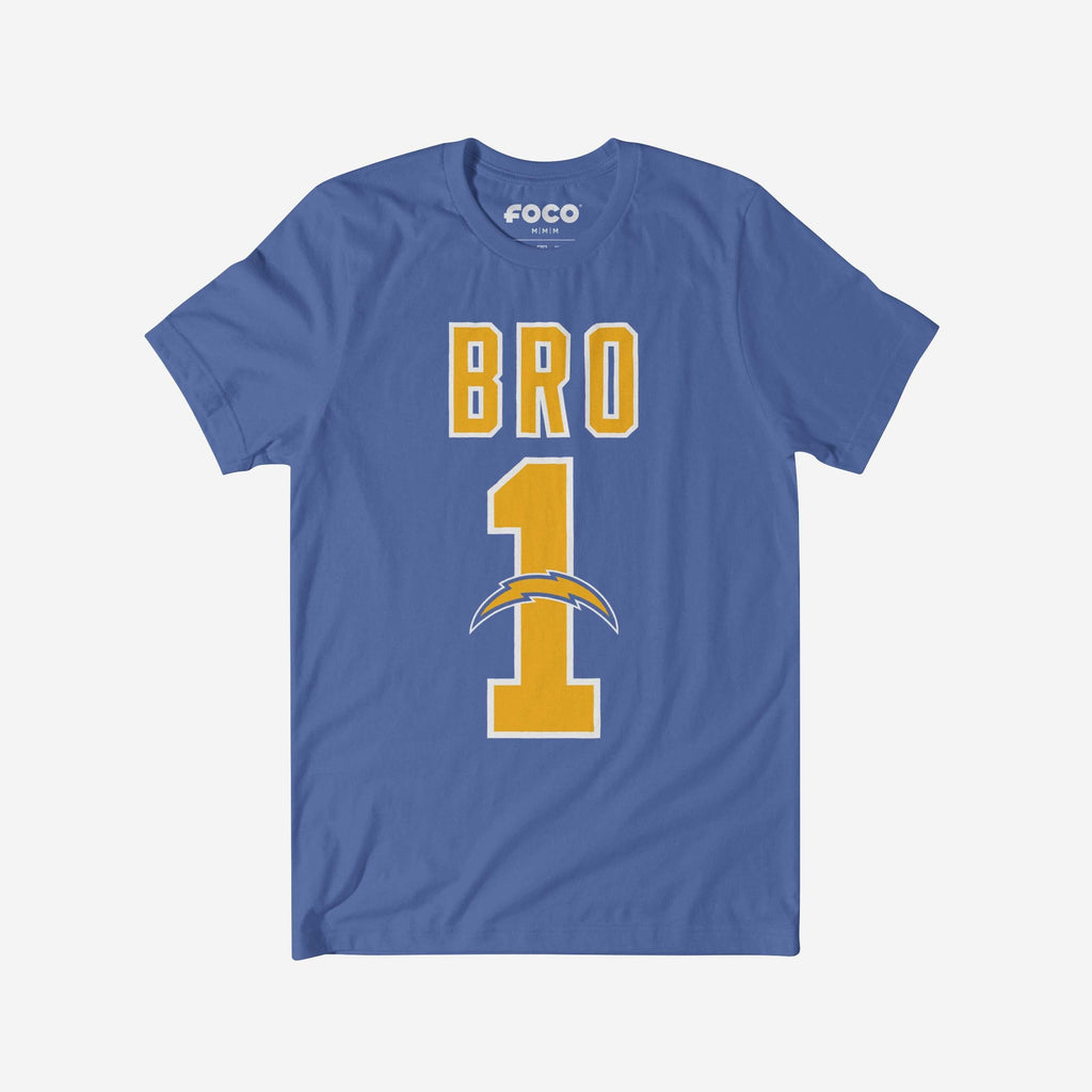 Los Angeles Chargers Number 1 Bro T-Shirt FOCO S - FOCO.com