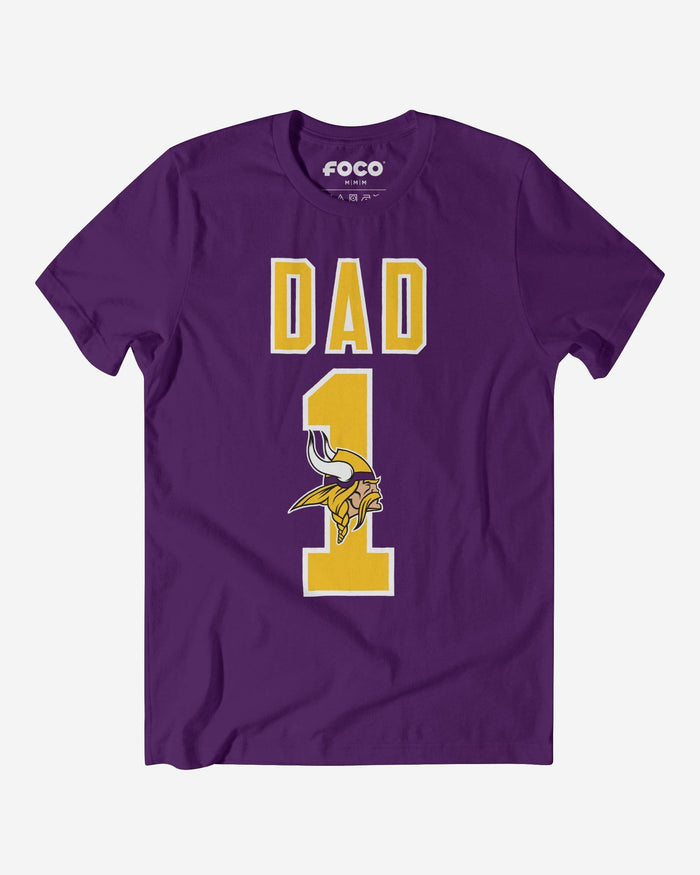 Minnesota Vikings Number 1 Dad T-Shirt FOCO S - FOCO.com