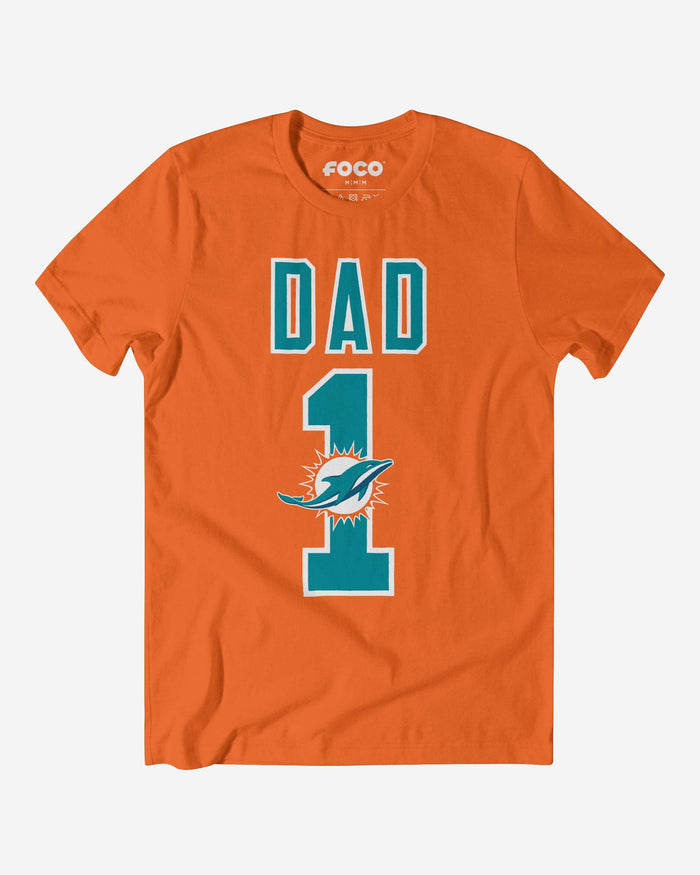 Miami Dolphins Number 1 Dad T-Shirt FOCO S - FOCO.com