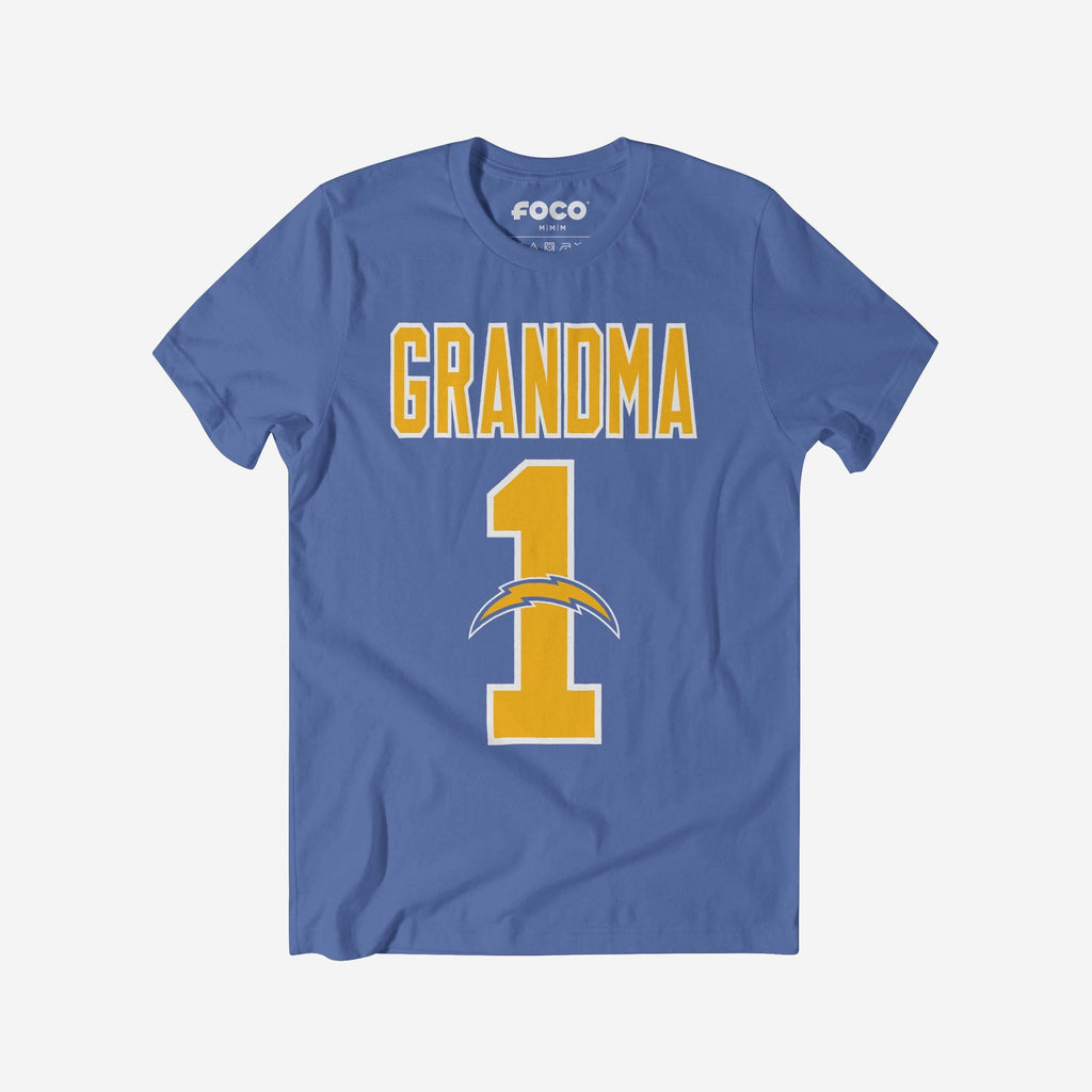 Los Angeles Chargers Number 1 Grandma T-Shirt FOCO S - FOCO.com